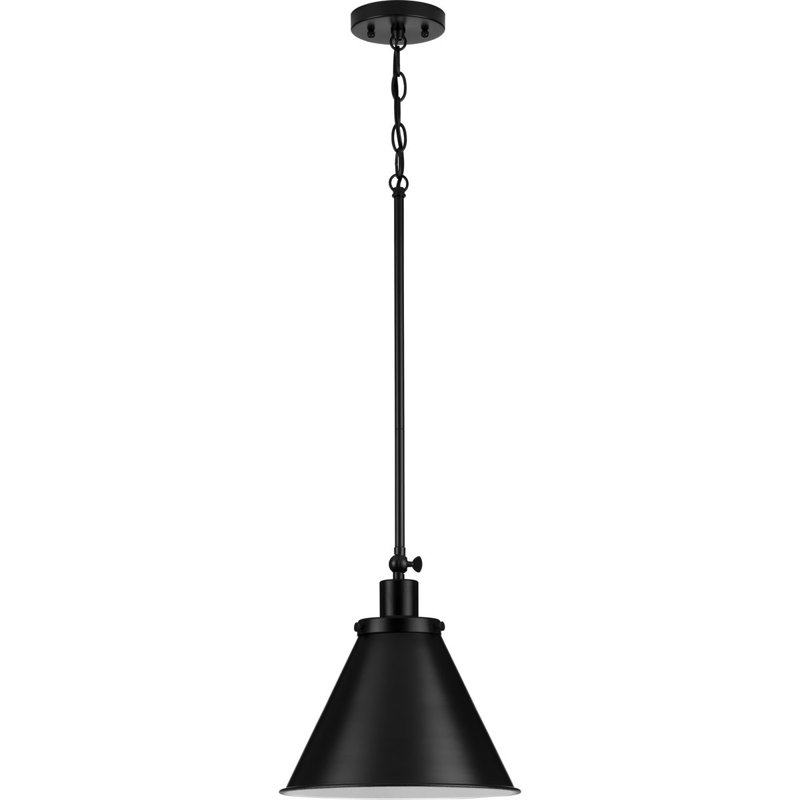 Luminaire suspendu conique 1 lumière, Noir mat