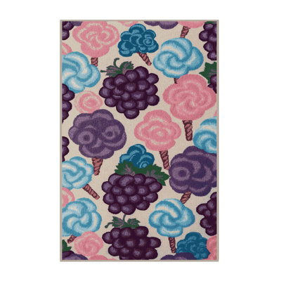  Tapis lavable en coton et raisins
