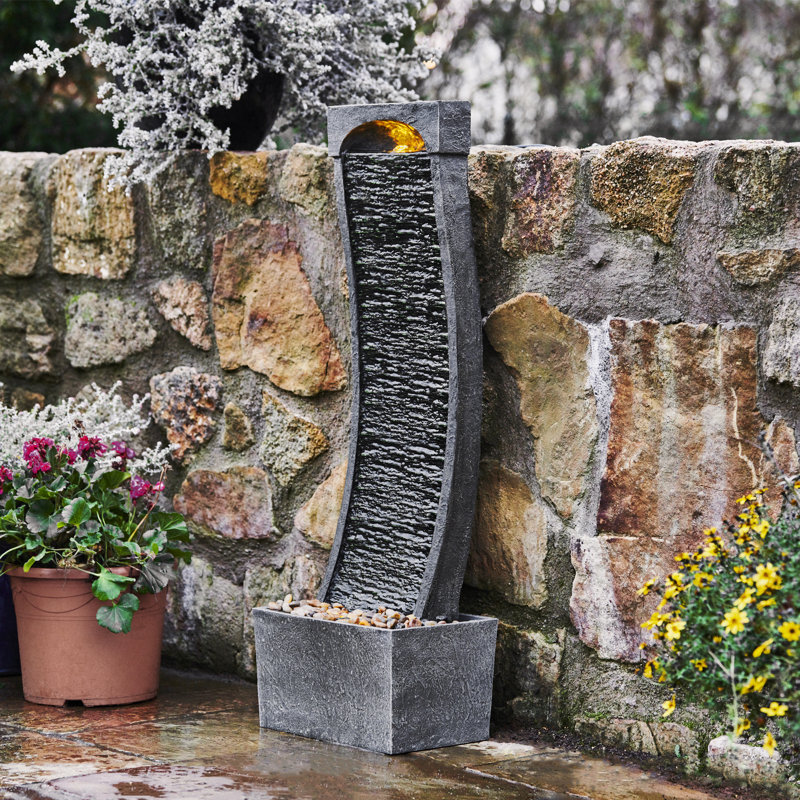 Teamson Home 98 cm Indoor/Outdoor Modern Curved Waterfall Fountain