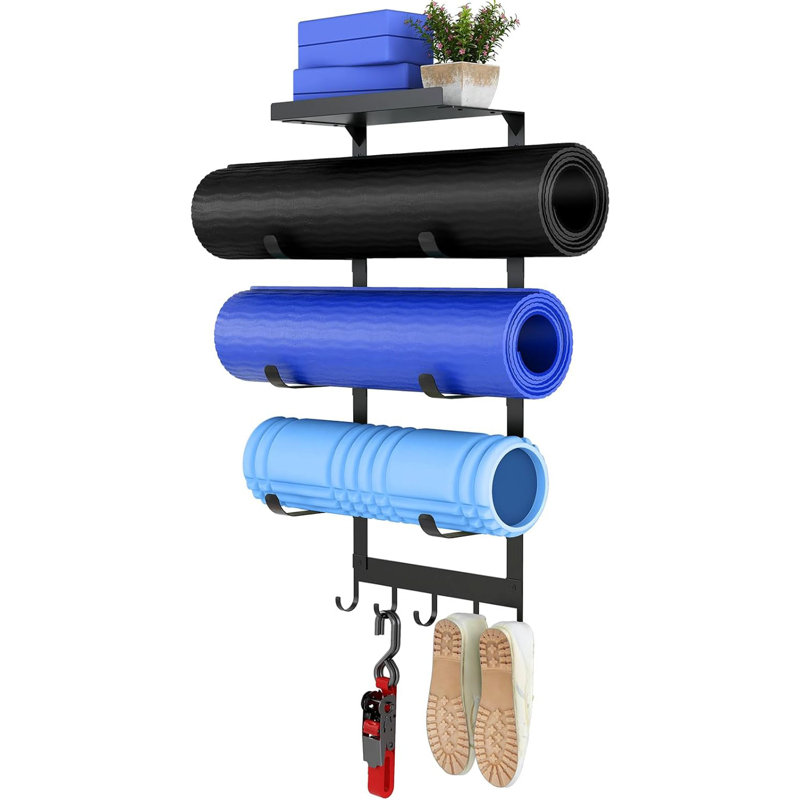 Support mural pour tapis de yoga