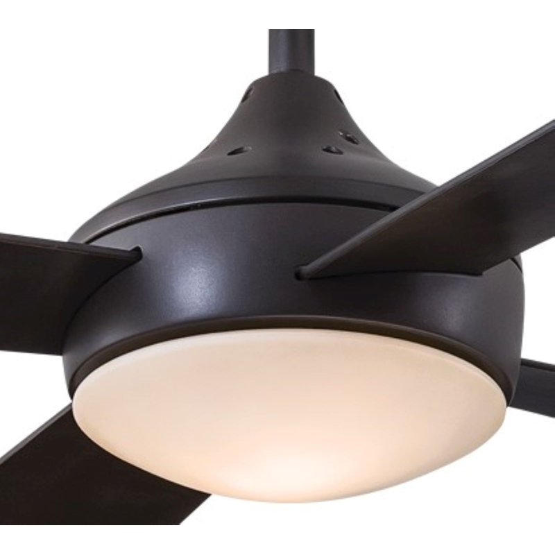 52" Aluma 4 - Blade LED Standard Ceiling Fan with Wall Control and Light Kit Included, Oil Rubbed Bronze