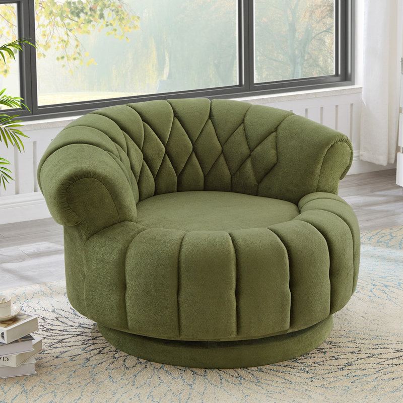 Chaise d'appoint pivotante avec coussin moelleux, Vert