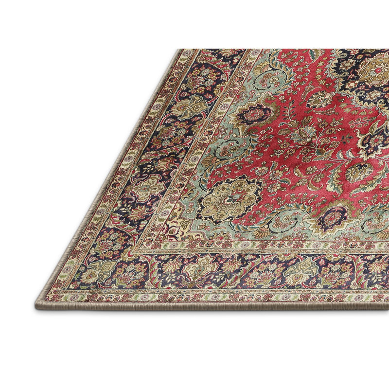 Tapis traditionnel brun / rouge Dhiraj, Rectangle 3 pi x 5 pi