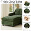 Modern Chenille L-Shaped 3 Seater Sofa With Removable Ottoman  -38373552