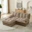 Canapé moderne en L de 77 pouces avec repose-pieds, coussins en chenille à assise profonde, conception modulaire pour le salon et la chambre à coucher, café clair-241715803