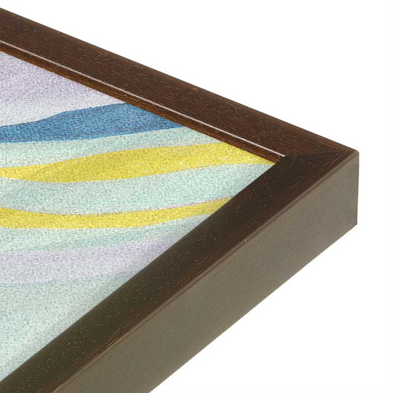 Ensemble de 2 imprimés Wavy Happy Flow, 36 po x 24 po, Impression encadrée, Brun Belvinder