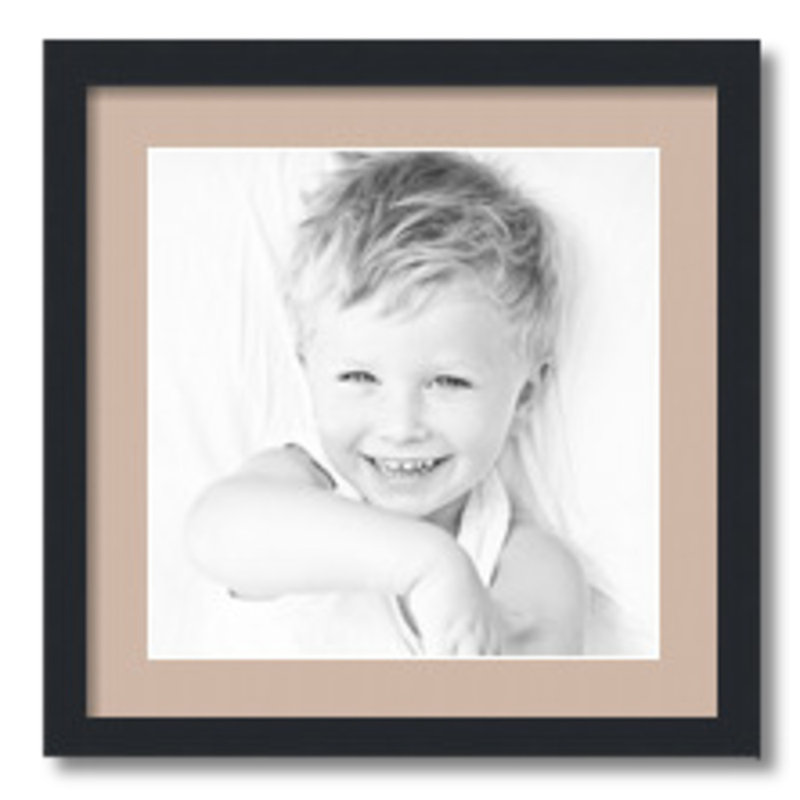 Matte Picture Frame with Mat, Gray Beige