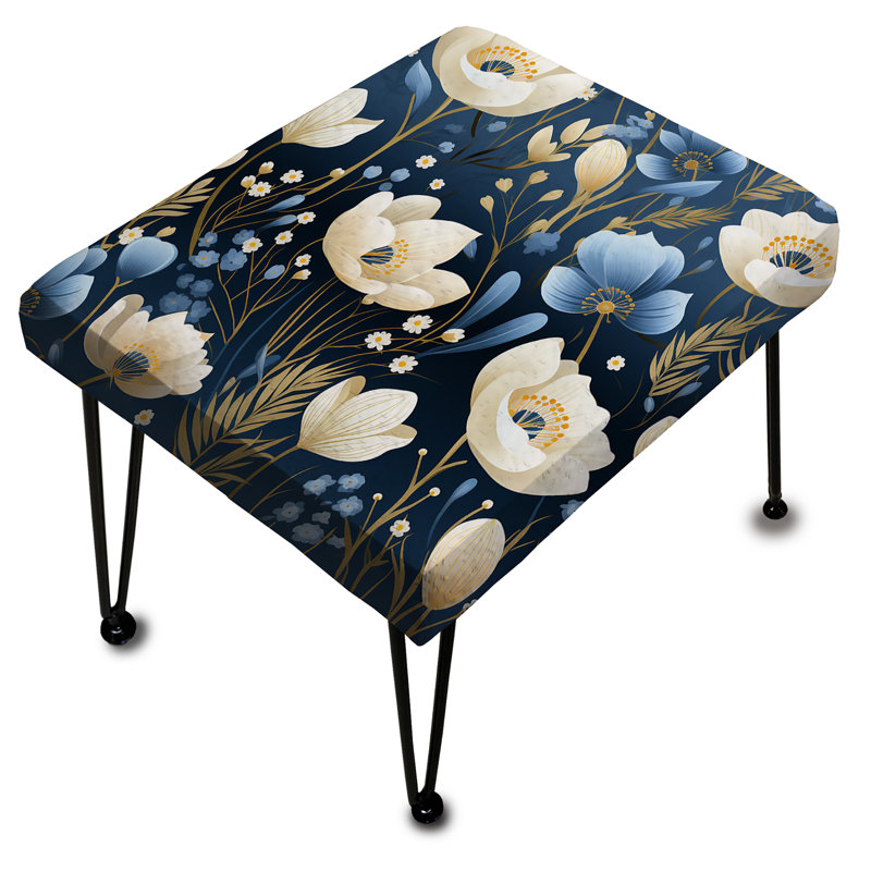 Motif floral bleu serein à motif floral serein