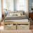  Platform Bed with 6 Storage Drawers - Modern Low-Profile Design & 350 lbs Capacity-265529897-265529893