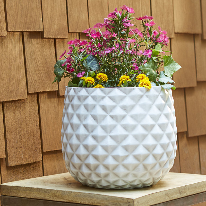 Pot à fleurs 12 po de hauteur ananas, H 10,5 po x l 12 po x P 12 po