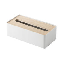 AuldHome Square Tissue Box Cover (Black); Modern Farmhouse Enamelware  Tissue Holder