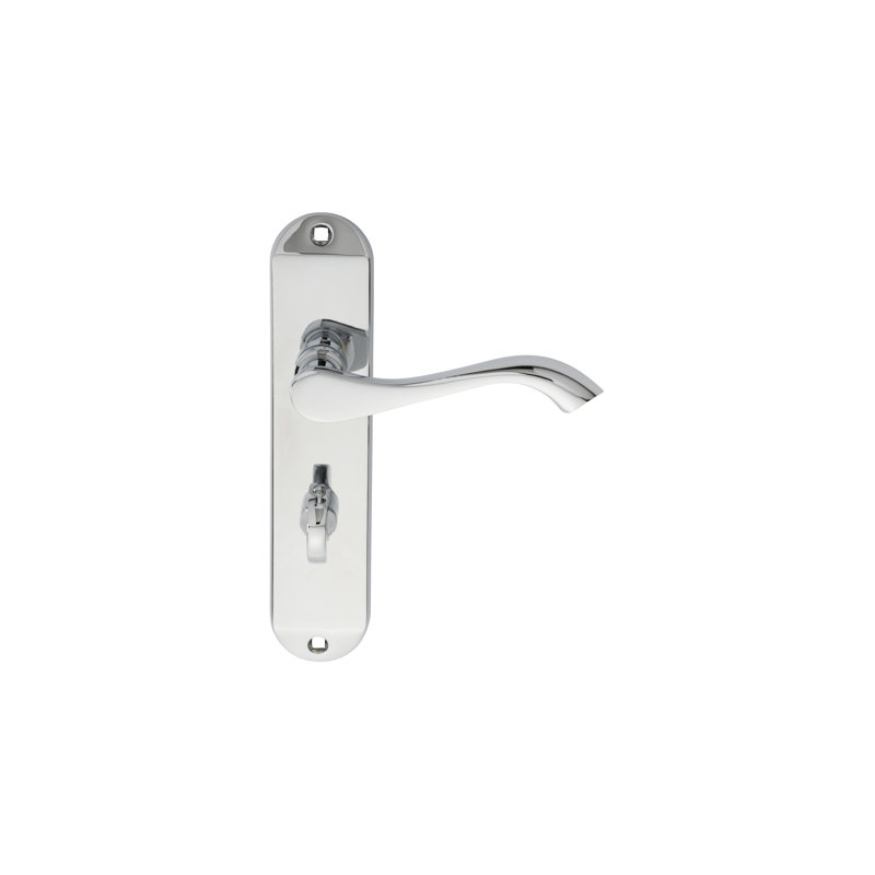 Andros Bathroom Door Handle, Polished Chrome