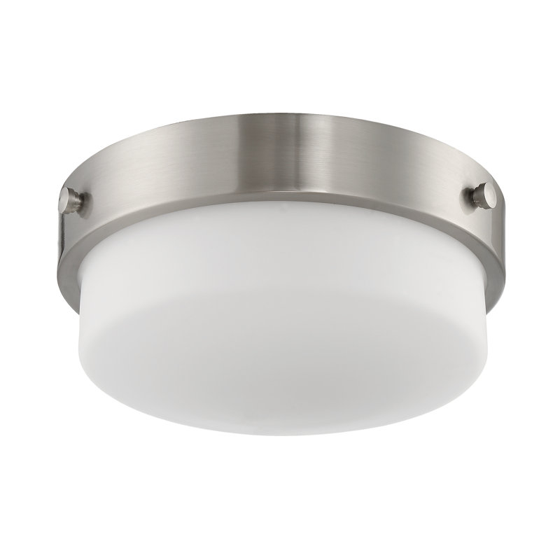 Plafonnier encastré 2 lumières , Nickel, H 6 po x l 13 po x P 13 po