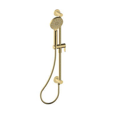 Rail de douche et douchette à main avec coude intégré chrome Vitalia