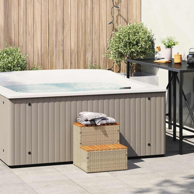 Marchepied pour spa vidaXL gris clair