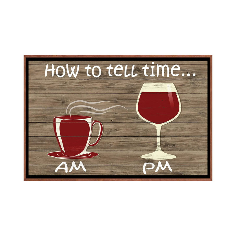 How To Tell Time by Sd Graphics Studio - Print on Canvas, 66.04 cm H x 45.72 cm W, Brown Framed Canvas