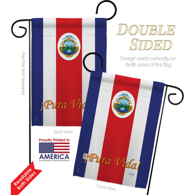 Ensemble drapeau 2 côtés 1 pi 7 po x 1 pi 1 po costa rica