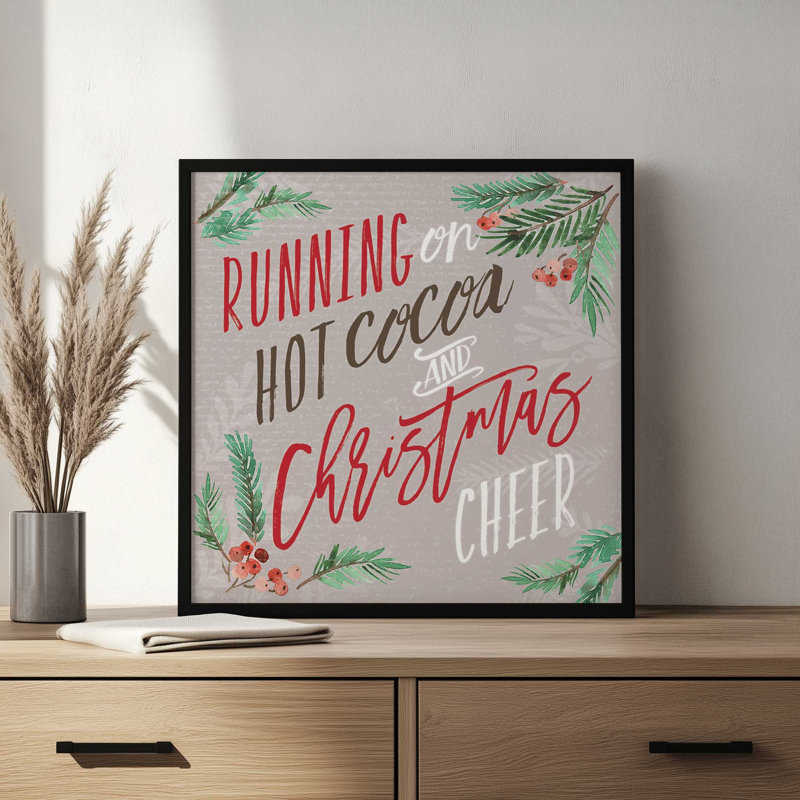 «Christmas Cheer» par Dogwood, L 20 po x H 20 po, Noir, Impression encadrée
