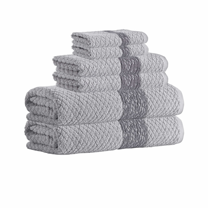 Ensemble 6 serviettes de bain en coton turque, Argent