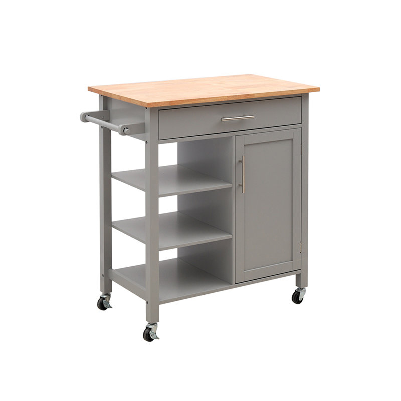 Avallon Solid Wood Top Kitchen Cart