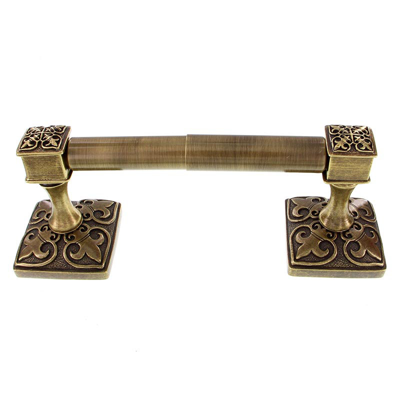Fleur de Lis Wall Mounted Toilet Paper Holder, Antique Brass