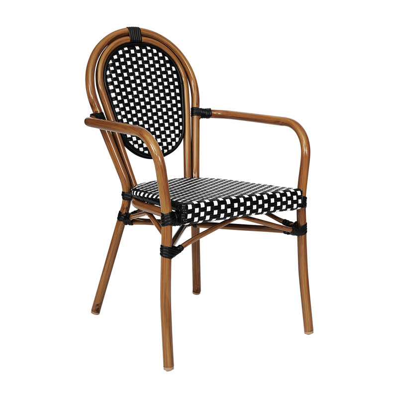 Chaise Paris empilable Connally, Noir / blanc / naturel