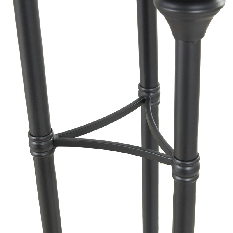 Cole And Grey Metal Tall Floor Hurricane Lamp With 3 Posts And Round Base