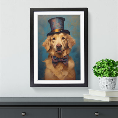 Golden Retriever Dadaism Art - Framed Print