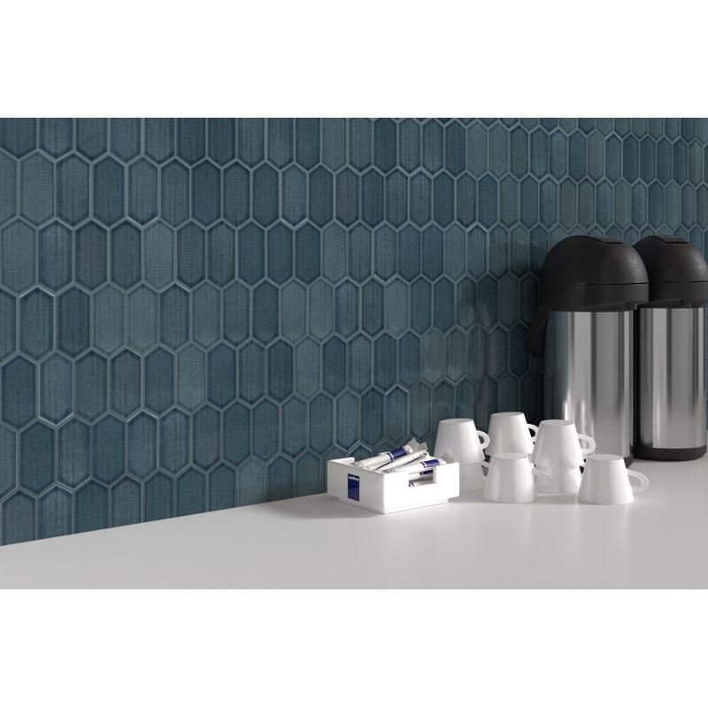 Omni™ 10" x 12" Porcelain Honeycomb Mosaic Tile, Navy
