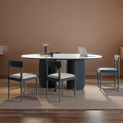 Natural Sintered Stone Tabletop Dining Table Set