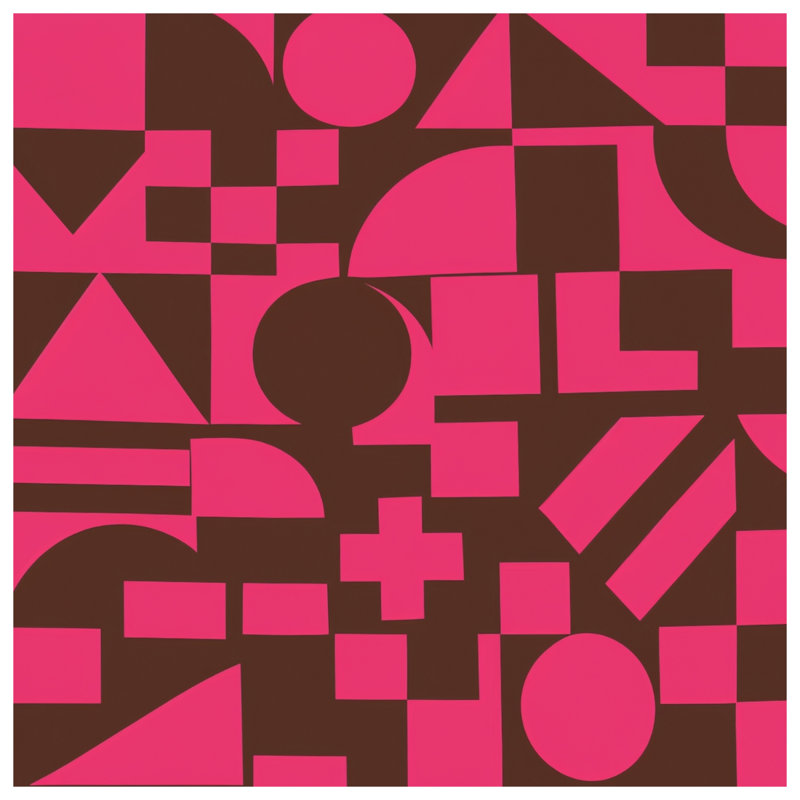 Coussins décoratifs rose et brun à formes géométriques, 14 X 14 pouces