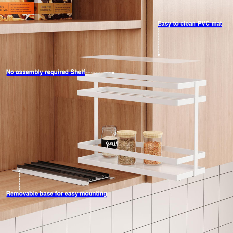 Pull Out Spice Rack Organizer  (White),  White