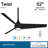 52'' 3 - Blade LED Smart Standard Ceiling Fan with Remote Control and Light Kit Included-70546136