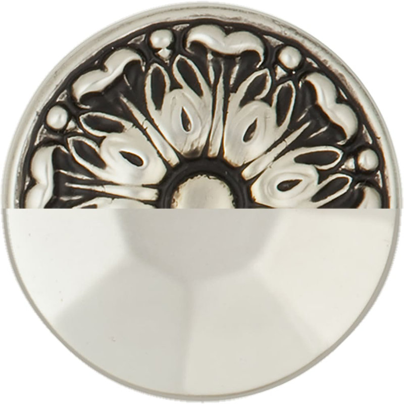 Poignée carrée 1 1/4 po Basaltic, Argent satiné antique