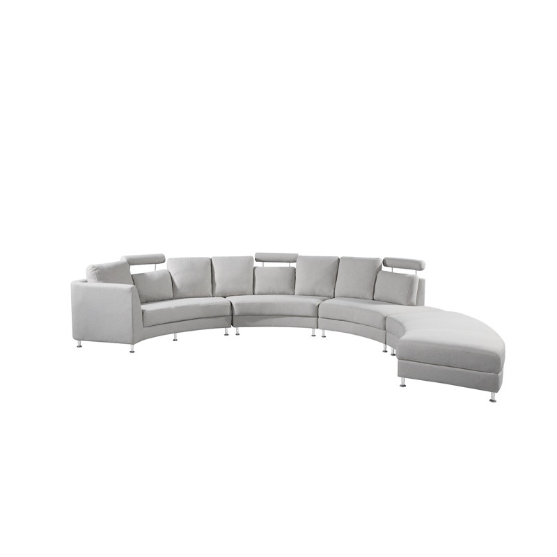 Canapé modulaire faisant face à la droite avec repose-pieds l 178 po Boalt, Mélange de polyester - gris clair