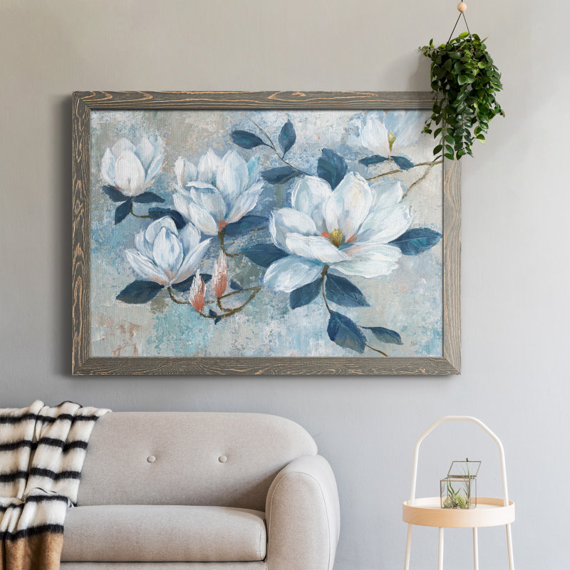 «Spring Bloom I», peinture sur toile encadrée, H 31,5 po x l 23,5 po x P 1,5 po, Gris