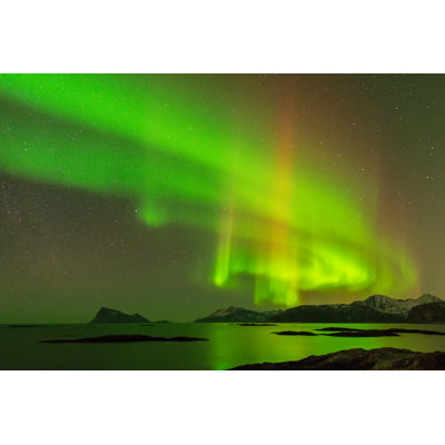 Aurora Borealis In Norway by Udokies - Wrapped Canvas Print