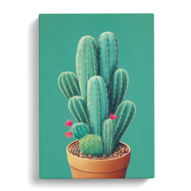 Cactus Cacti Kitsch - Wrapped Canvas, 60cm H x 40cm W x 3cm D