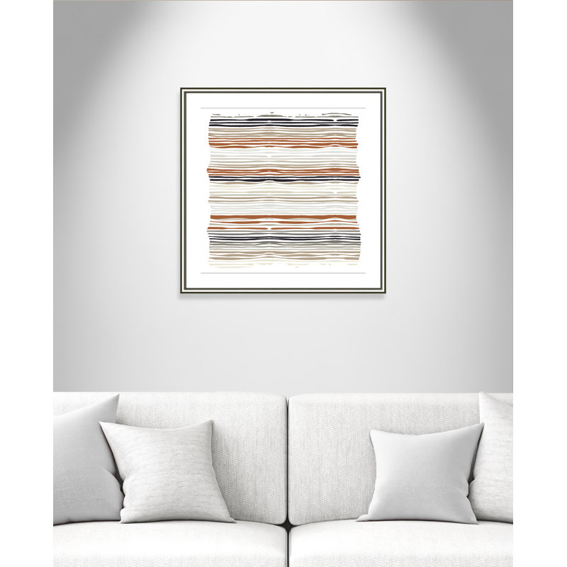 «Stripes Square Print» par Kimberly Allen, 28.75'' W x 28.75'' H, Matted Print, Argent classique