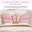 Structure de lit tapissier pour grand lit en similicuir, avec tête et pied de lit en forme de papillon, cadre de lit plateforme avec décorations en métal doré, aucun sommier nécessaire, rose clair-211264297-211264296