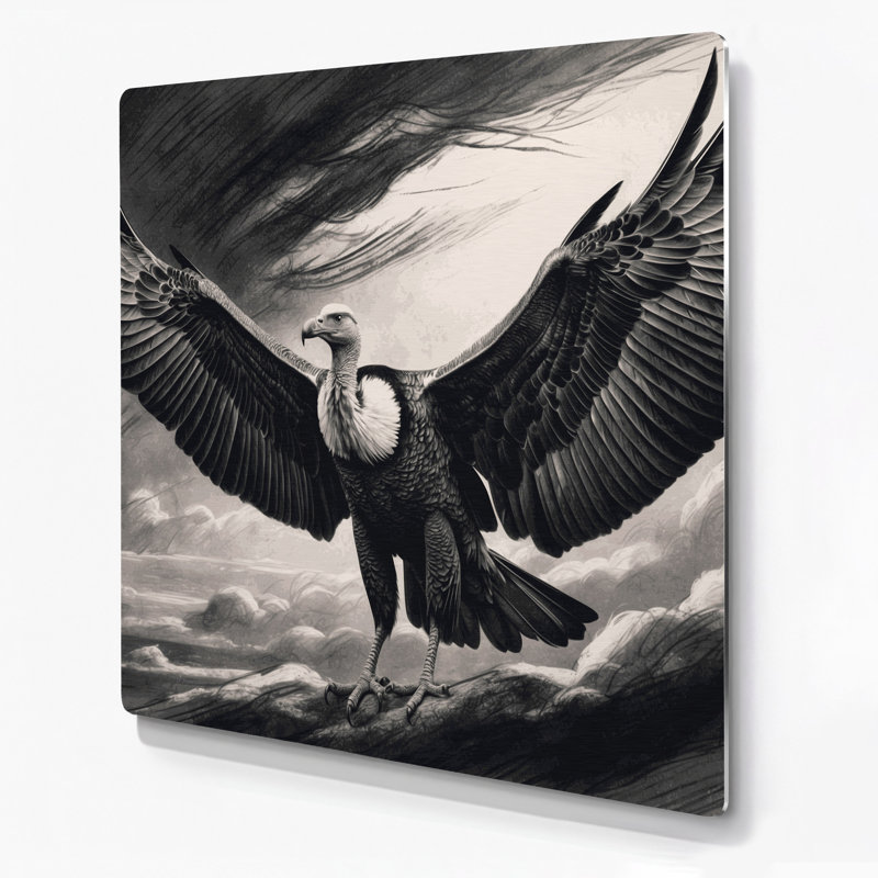 Art mural en métal gris, 12" H x 12" W