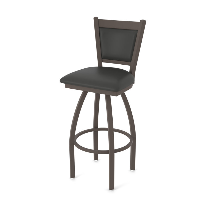 Tabouret pivotant Hadleigh, Tabouret de comptoir (siège d'une hauteur de 25 p, Bronze, Vinyle - fer Canter
