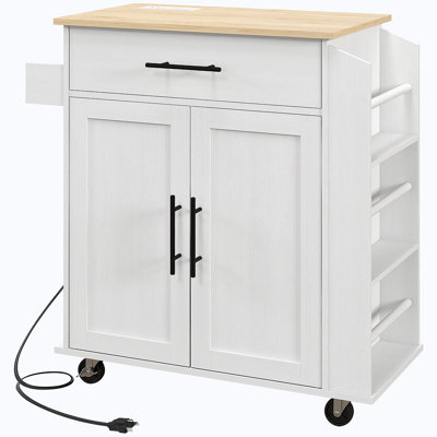 Sicilee Kitchen Cart with Manufactured Wood Top by Winston Porter