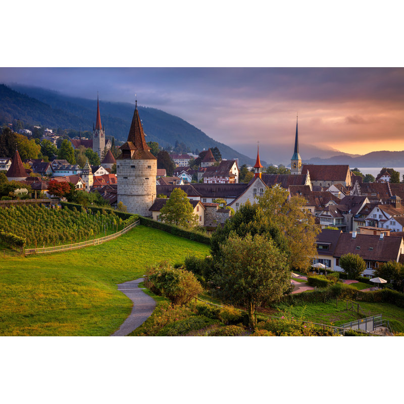 Train, Suisse - Photographie sur toile tendue, H 8 po x l 12 po