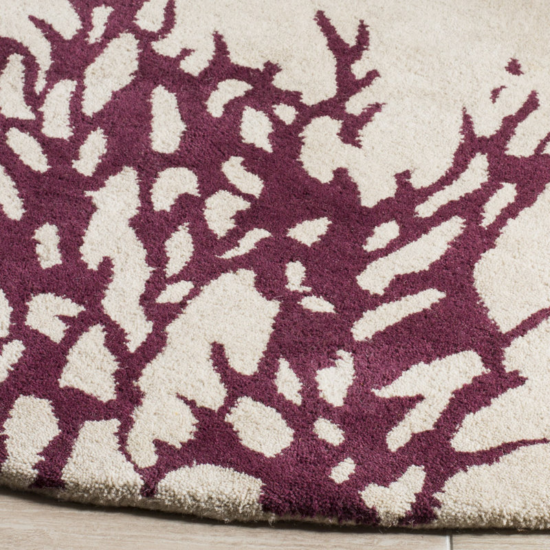 Wimborne Hand Tufted Wool Abstract Rug, Round 5'