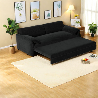 Canapé polyvalent en velours avec lit escamotable et rangement, mobilier de salon moderne