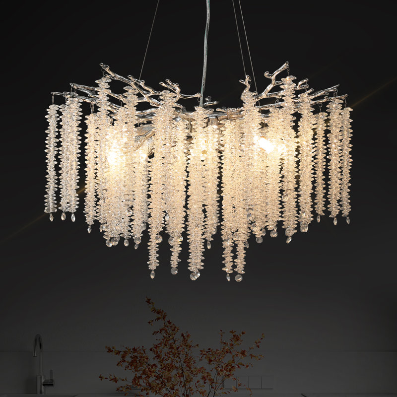 Lustre en cristal Paree, H 19,7 po x l 30 po x P 30 po, Argent argent, 10