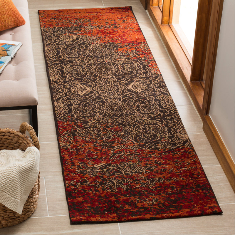 Tapis abstrait rouille / brun Anwick