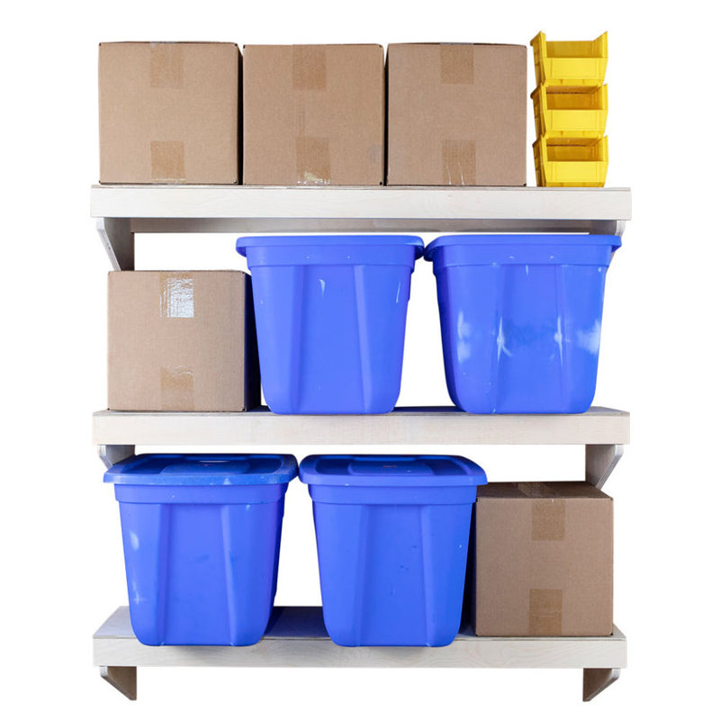 Étagère murale à 3 niveaux, sans finition (16 po x 48 po), H 16 po x l 48 po x P 16 po