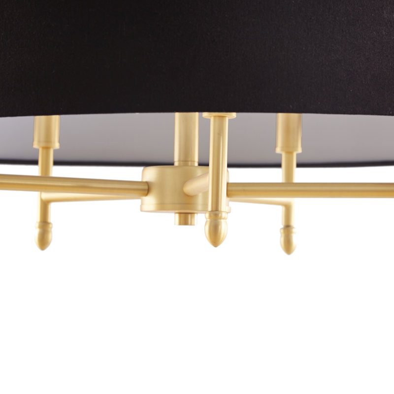 Lustre tambour 5 lumières Rios Modern Elegance, Doré, Noir